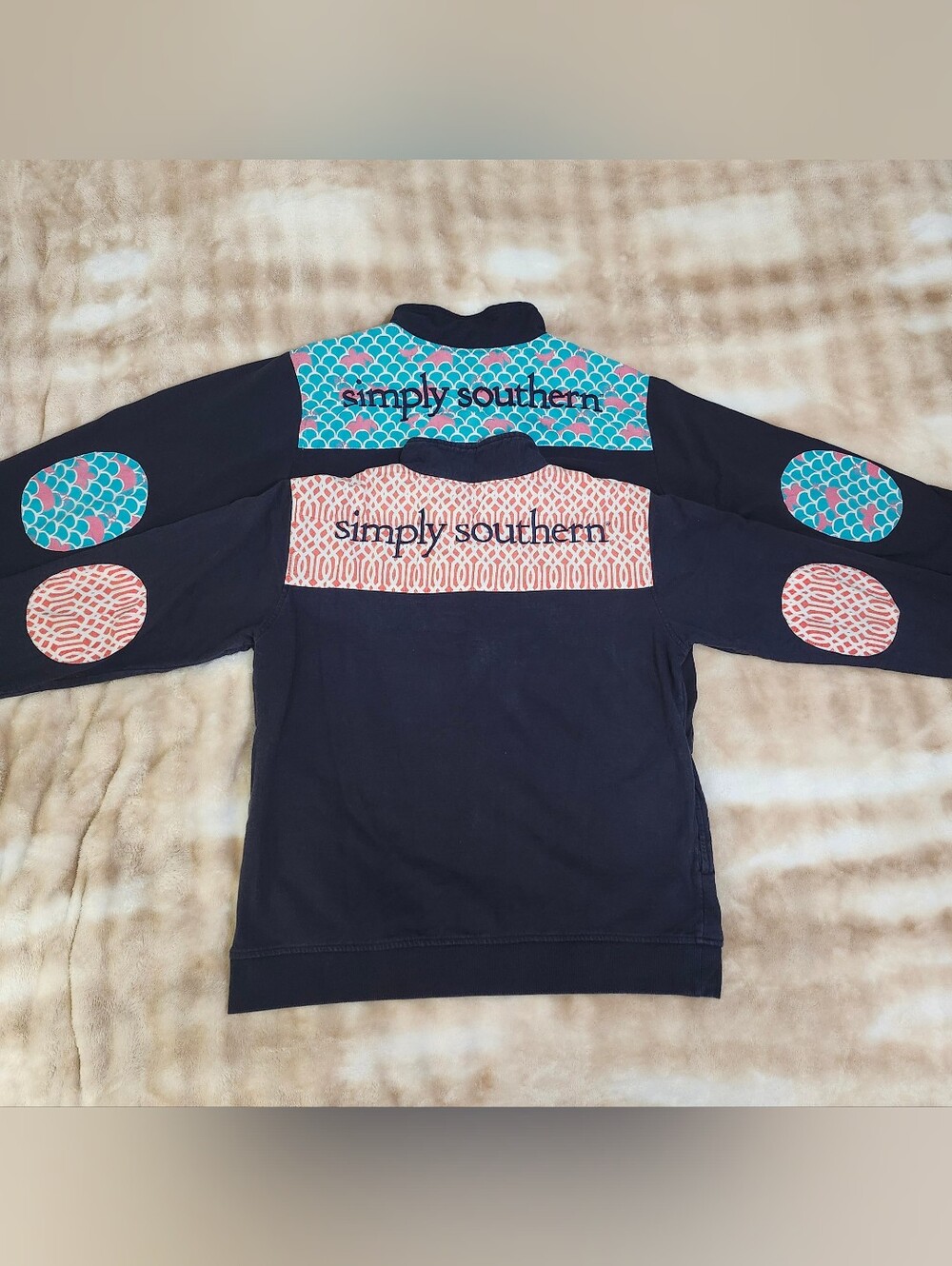 Bundle Of 2 Simply Southern Quarter Zip Sweatshirts Set Of Two Preppy Sweaters